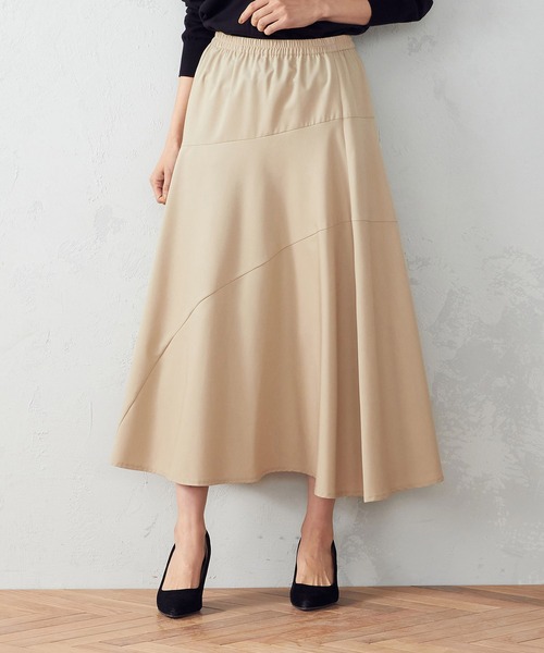 COMME CA ISM(コムサイズム)の「切替ギャザー フレアスカート(スカート・レディース・ベージュ/ネイビー/オレンジ・SMALL/MEDIUM/LARGE)」の2枚目の写真