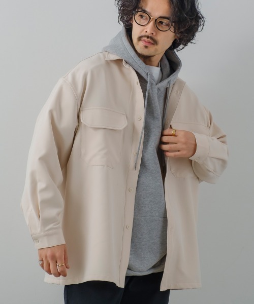improves(インプローブス)の「【improves】ナチュラルストレッチ シャツジャケット セットアップ対応(セットアップ・メンズ・ブラック/ブラウン/グリーン/クリーム・MEDIUM/LARGE)」の3枚目の写真