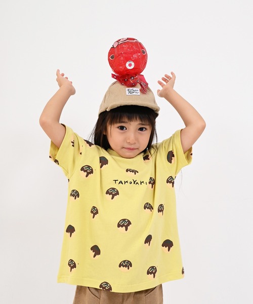 nicohrat（ニコフラート）の「nicohrat/ニコフラート たこやきＴシャツ（Tシャツ/カットソー・キッズ・グリーン/オフホワイト/イエロー・140cm/110cm/130cm/120cm/100cm/90cm）」の3枚目の写真