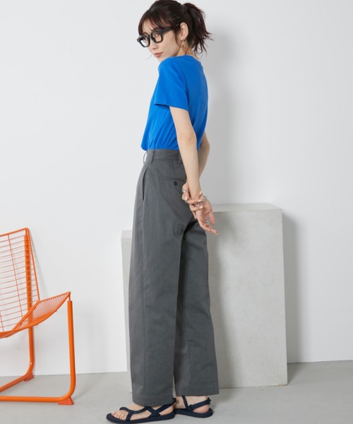 Auntie Rosa Holiday(アンティローザホリデー)の「【骨格ナチュラル】TCツイルハイウエストチノ(チノパンツ・レディース・ネイビー/カーキ/ベージュ/ダークグレー・マルチサイズ)」の12枚目の写真