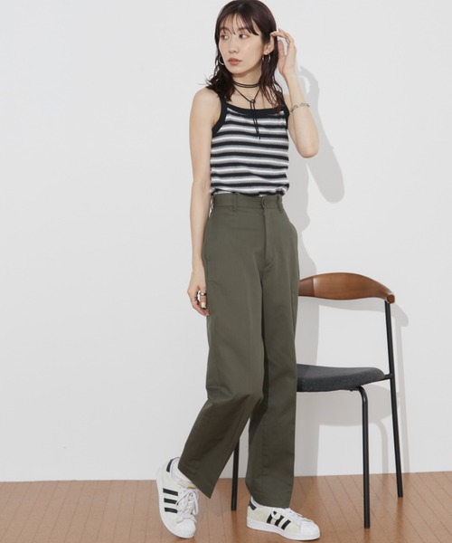 Auntie Rosa Holiday(アンティローザホリデー)の「【骨格ナチュラル】TCツイルハイウエストチノ(チノパンツ・レディース・ネイビー/カーキ/ベージュ/ダークグレー・マルチサイズ)」の22枚目の写真
