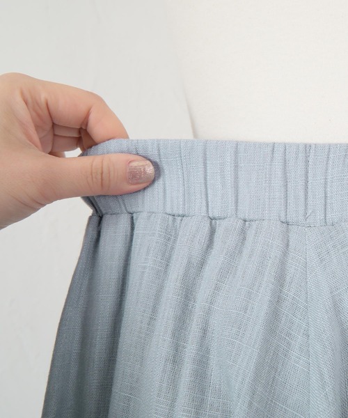 UR'S（ユアーズ）の「ﾘﾈﾝﾌﾚｱｽｶｰﾄ（スカート・レディース・ブルー/グリーン/ナチュラル/ブラック/グレー・S/M/L）」の22枚目の写真