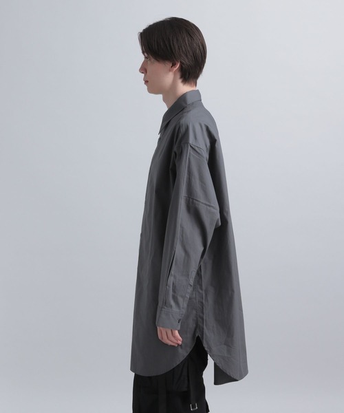 HARE（ハレ）の「オーバーロングシャツ(HARE)（シャツ/ブラウス・メンズ・グレー/オフホワイト・FREE）」の11枚目の写真