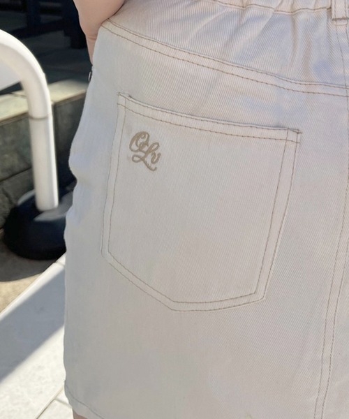 OLIVE des OLIVE(オリーブデオリーブ)の「デニムミニスカート(スカート・レディース・ブラック/オフホワイト/ワンウォッシュ・FREE)」の10枚目の写真