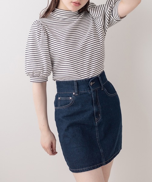 OLIVE des OLIVE(オリーブデオリーブ)の「デニムミニスカート(スカート・レディース・ブラック/オフホワイト/ワンウォッシュ・FREE)」の22枚目の写真