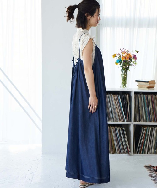 Jines（ジネス）の「テンセルデニムロンパース　【WEB限定/一部店舗限定】（パンツドレス・レディース・インディゴブルー・38）」の12枚目の写真