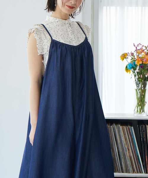 Jines（ジネス）の「テンセルデニムロンパース　【WEB限定/一部店舗限定】（パンツドレス・レディース・インディゴブルー・38）」の6枚目の写真