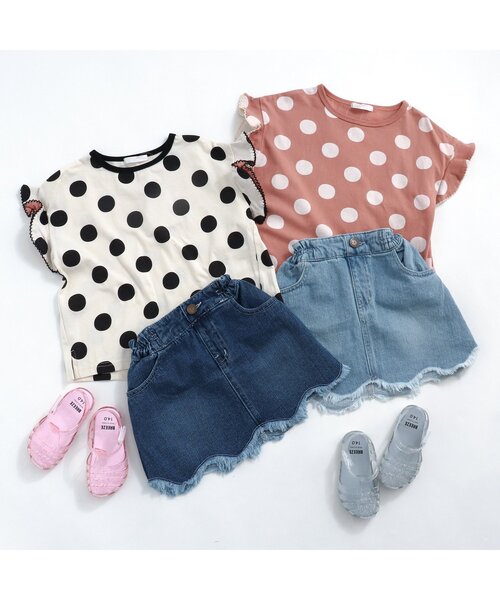 BREEZE（ブリーズ）の「スカラップフリンジデニムスカート（デニムスカート・キッズ・サックスブルー/ブルー・90/150/110/130/120/140/100）」の7枚目の写真