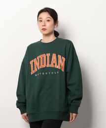 INDIAN（インディアン）の「『INDIAN』サテンロゴ オーバーサイズトレーナー（スウェット）」