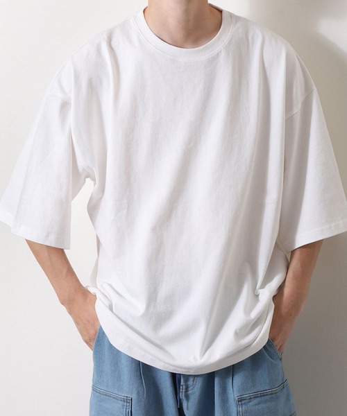 ZIP FIVE(ジップファイブ)の「【ZIP FIVE】【USAコットン】【8oz】バルーンスリーブオーバーサイズ ヘビーウェイト半袖Tシャツ(Tシャツ/カットソー・メンズ・ホワイト/ブラック/チャコール・MEDIUM/LARGE)」の2枚目の写真