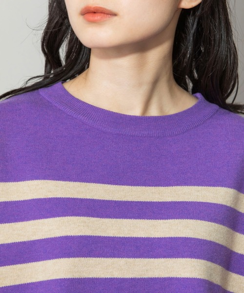 Munich(ミューニック)の「PBTヤーンインターロックニットワイドプルオーバー(Tシャツ/カットソー・レディース・チャコールグレー/パープル/オートミール・FREE)」の19枚目の写真