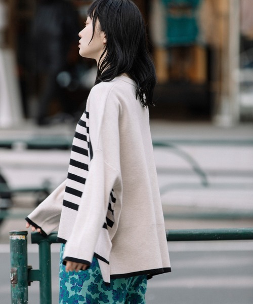 Munich(ミューニック)の「PBTヤーンインターロックニットワイドプルオーバー(Tシャツ/カットソー・レディース・チャコールグレー/パープル/オートミール・FREE)」の20枚目の写真