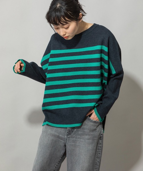 Munich(ミューニック)の「PBTヤーンインターロックニットワイドプルオーバー(Tシャツ/カットソー・レディース・チャコールグレー/パープル/オートミール・FREE)」の10枚目の写真