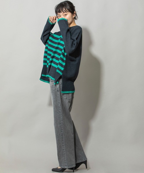 Munich(ミューニック)の「PBTヤーンインターロックニットワイドプルオーバー(Tシャツ/カットソー・レディース・チャコールグレー/パープル/オートミール・FREE)」の21枚目の写真