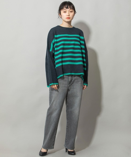 Munich(ミューニック)の「PBTヤーンインターロックニットワイドプルオーバー(Tシャツ/カットソー・レディース・チャコールグレー/パープル/オートミール・FREE)」の17枚目の写真