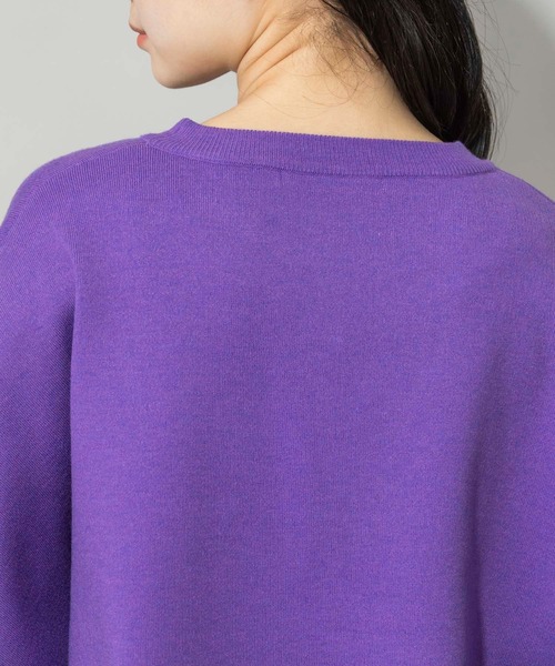 Munich(ミューニック)の「PBTヤーンインターロックニットワイドプルオーバー(Tシャツ/カットソー・レディース・チャコールグレー/パープル/オートミール・FREE)」の8枚目の写真
