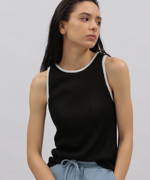 LAKOLE(ラコレ)の「ニットアメスリタンクトップ / 349115(タンクトップ・レディース・オフホワイト/ブラック・FREE)」の8枚目の写真