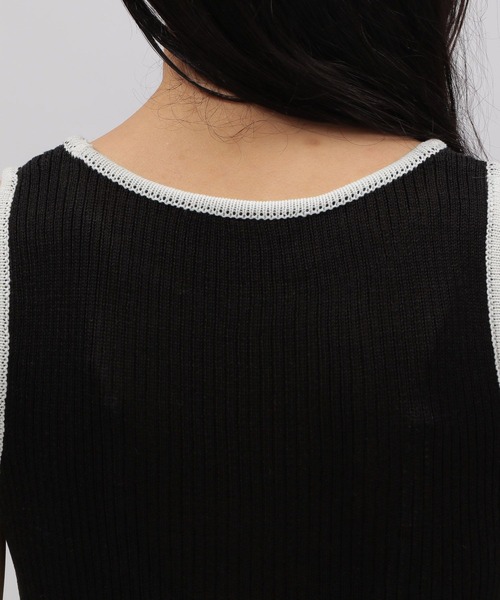 LAKOLE(ラコレ)の「ニットアメスリタンクトップ / 349115(タンクトップ・レディース・オフホワイト/ブラック・FREE)」の13枚目の写真