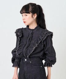 FREAK'S STORE | デニムダブルフリルシャツ(シャツ/ブラウス)