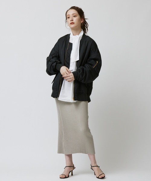 BABYLONE(バビロン)の「リバーシブルMA-1(MA-1・レディース・ブラック/グレー系その他/ライトベージュ・フリー)」の13枚目の写真