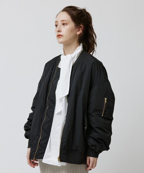 BABYLONE(バビロン)の「リバーシブルMA-1(MA-1・レディース・ブラック/グレー系その他/ライトベージュ・フリー)」の18枚目の写真