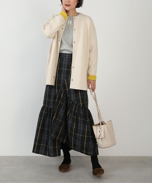 PICCIN（ピッチン）の「ドットボタングログランテープ配色カーディガン（カーディガン/ボレロ・レディース・ベージュ/ブラック/グレー・M）」の12枚目の写真