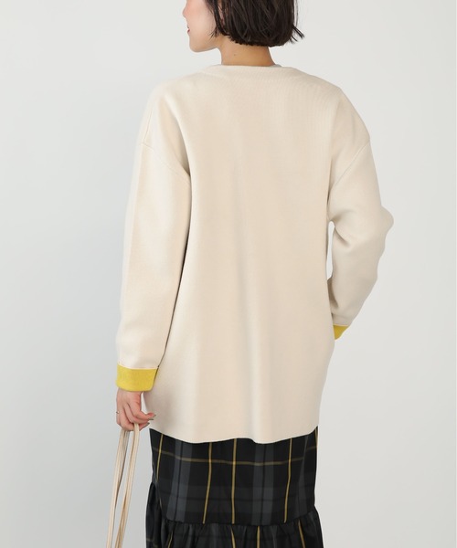 PICCIN（ピッチン）の「ドットボタングログランテープ配色カーディガン（カーディガン/ボレロ・レディース・ベージュ/ブラック/グレー・M）」の6枚目の写真