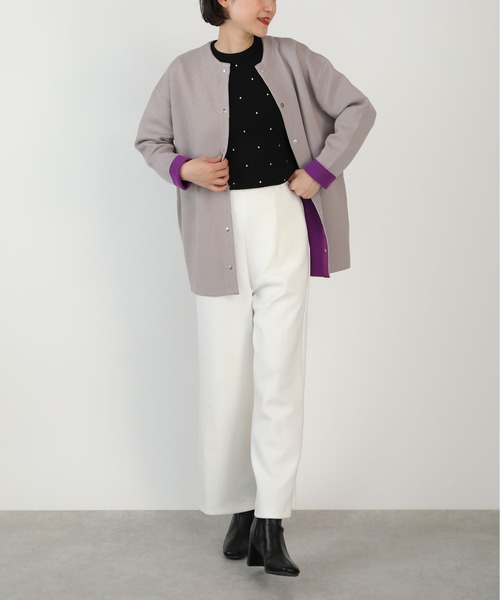 PICCIN（ピッチン）の「ドットボタングログランテープ配色カーディガン（カーディガン/ボレロ・レディース・ベージュ/ブラック/グレー・M）」の22枚目の写真