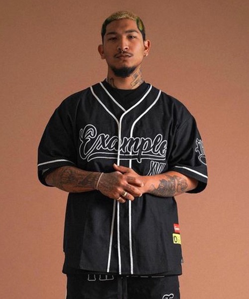 EXAMPLE（エグザンプル）の「EXAMPLE HEAVY CANVAS BASEBALL S/S SHIRT（Tシャツ/カットソー・メンズ・ブラック/カーキ・M/L/XL）」の2枚目の写真
