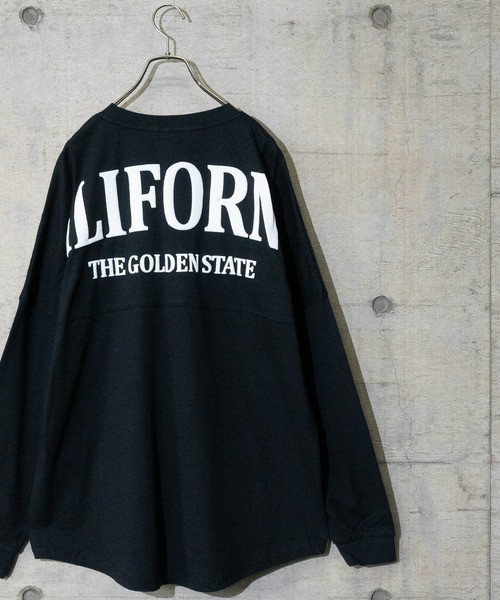 JOHN'S CLOSET(ジョンズクローゼット)の「【13】オーバーサイズ バックロゴ発砲プリント ロンT(Tシャツ/カットソー・メンズ・ホワイト/ブラック/ネイビー/レッド/オフホワイト/オレンジ/グリーン/ブラック系その他/ライトイエロー・MEDIUM/LARGE)」の5枚目の写真