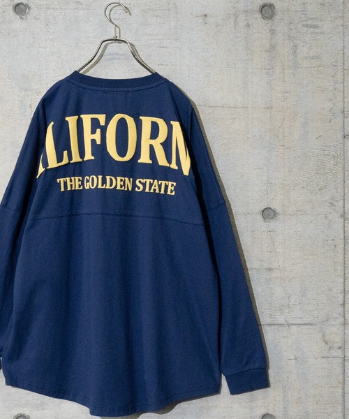 JOHN'S CLOSET(ジョンズクローゼット)の「【13】オーバーサイズ バックロゴ発砲プリント ロンT(Tシャツ/カットソー・メンズ・ホワイト/ブラック/ネイビー/レッド/オフホワイト/オレンジ/グリーン/ブラック系その他/ライトイエロー・MEDIUM/LARGE)」の7枚目の写真