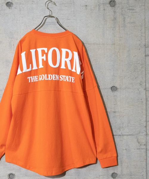 JOHN'S CLOSET(ジョンズクローゼット)の「【13】オーバーサイズ バックロゴ発砲プリント ロンT(Tシャツ/カットソー・メンズ・ホワイト/ブラック/ネイビー/レッド/オフホワイト/オレンジ/グリーン/ブラック系その他/ライトイエロー・MEDIUM/LARGE)」の9枚目の写真