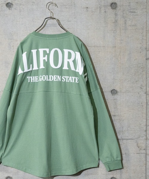 JOHN'S CLOSET(ジョンズクローゼット)の「【13】オーバーサイズ バックロゴ発砲プリント ロンT(Tシャツ/カットソー・メンズ・ホワイト/ブラック/ネイビー/レッド/オフホワイト/オレンジ/グリーン/ブラック系その他/ライトイエロー・MEDIUM/LARGE)」の6枚目の写真