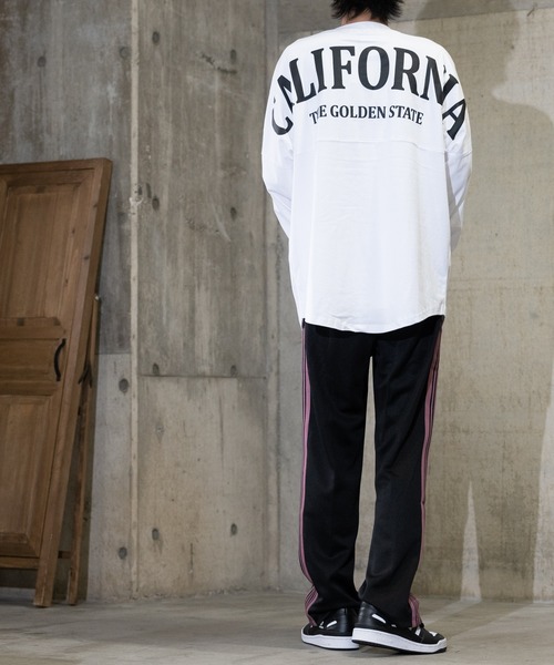 JOHN'S CLOSET(ジョンズクローゼット)の「【13】オーバーサイズ バックロゴ発砲プリント ロンT(Tシャツ/カットソー・メンズ・ホワイト/ブラック/ネイビー/レッド/オフホワイト/オレンジ/グリーン/ブラック系その他/ライトイエロー・MEDIUM/LARGE)」の13枚目の写真