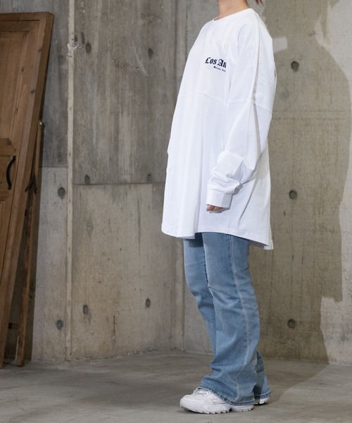 JOHN'S CLOSET(ジョンズクローゼット)の「【13】オーバーサイズ バックロゴ発砲プリント ロンT(Tシャツ/カットソー・メンズ・ホワイト/ブラック/ネイビー/レッド/オフホワイト/オレンジ/グリーン/ブラック系その他/ライトイエロー・MEDIUM/LARGE)」の15枚目の写真