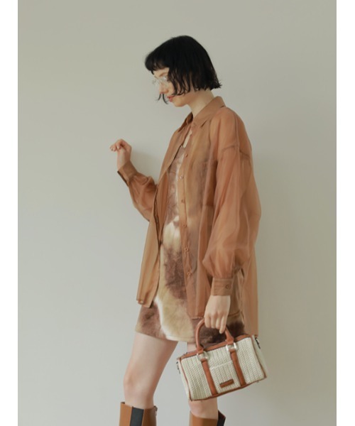 AMAIL(アマイル)の「Transparent loose shirt(シャツ/ブラウス・レディース・ホワイト/ブラウン/ピンク・FREE)」の10枚目の写真