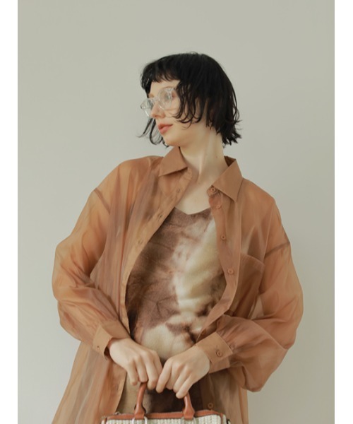 AMAIL(アマイル)の「Transparent loose shirt(シャツ/ブラウス・レディース・ホワイト/ブラウン/ピンク・FREE)」の4枚目の写真