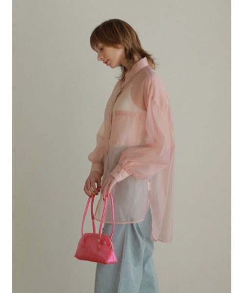 AMAIL(アマイル)の「Transparent loose shirt(シャツ/ブラウス・レディース・ホワイト/ブラウン/ピンク・FREE)」の17枚目の写真