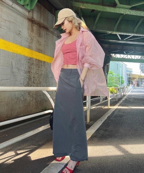 AMAIL(アマイル)の「Transparent loose shirt(シャツ/ブラウス・レディース・ホワイト/ブラウン/ピンク・FREE)」の11枚目の写真