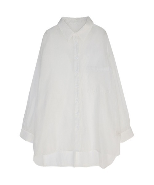 AMAIL(アマイル)の「Transparent loose shirt(シャツ/ブラウス・レディース・ホワイト/ブラウン/ピンク・FREE)」の6枚目の写真