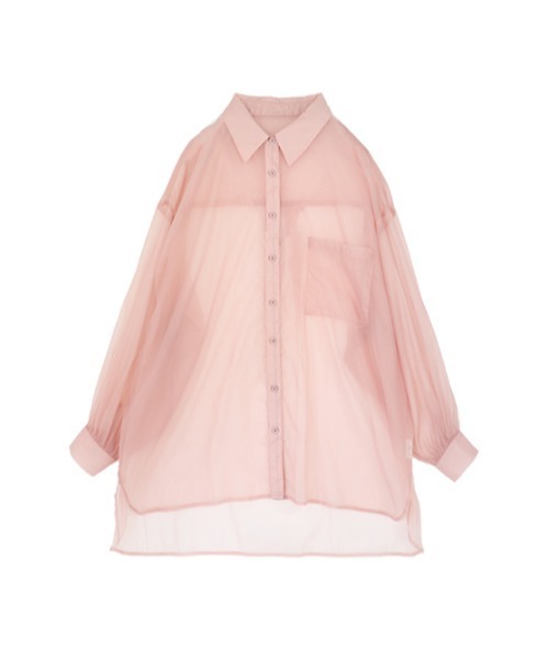 AMAIL(アマイル)の「Transparent loose shirt(シャツ/ブラウス・レディース・ホワイト/ブラウン/ピンク・FREE)」の21枚目の写真