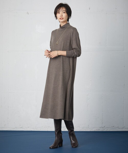 J.PRESS（ジェイプレス）の「【WEB限定カラーあり・洗える】EASY WOOL ワンピース（ワンピース・レディース・パープル系/グレー系/ネイビー系/ブラウン系・11/9）」の22枚目の写真