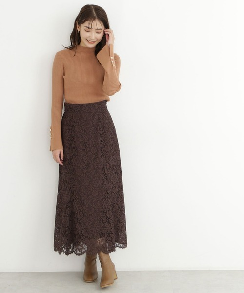 NATURAL BEAUTY BASIC(ナチュラルビューティーベーシック)の「コードレースフレアスカート(スカート・レディース・ダークブラウン/マスタード/グレー・MEDIUM/SMALL/X-SMALL)」の12枚目の写真