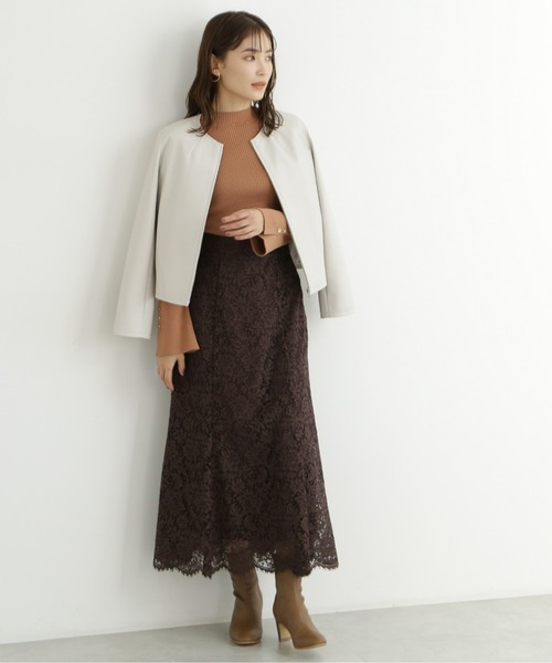 NATURAL BEAUTY BASIC(ナチュラルビューティーベーシック)の「コードレースフレアスカート(スカート・レディース・ダークブラウン/マスタード/グレー・MEDIUM/SMALL/X-SMALL)」の14枚目の写真