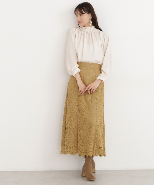 NATURAL BEAUTY BASIC(ナチュラルビューティーベーシック)の「コードレースフレアスカート(スカート・レディース・ダークブラウン/マスタード/グレー・MEDIUM/SMALL/X-SMALL)」の18枚目の写真