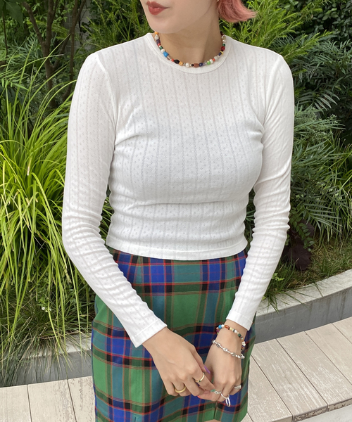 Oriens JOURNAL STANDARD（オリエンス ジャーナルスタンダード）の「【ROLLA’S/ローラス】 POINTELLE LS TOP（Tシャツ/カットソー・レディース・ホワイト・SMALL）」の18枚目の写真