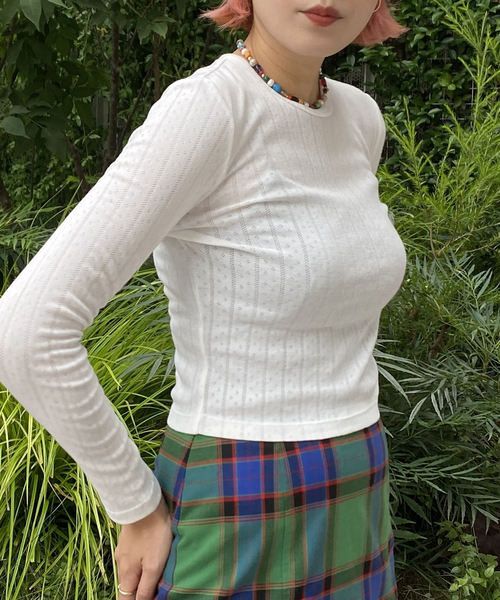 Oriens JOURNAL STANDARD（オリエンス ジャーナルスタンダード）の「【ROLLA’S/ローラス】 POINTELLE LS TOP（Tシャツ/カットソー・レディース・ホワイト・SMALL）」の17枚目の写真