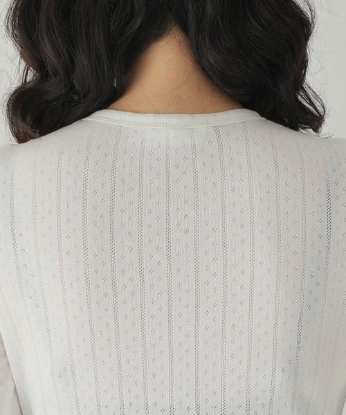 Oriens JOURNAL STANDARD（オリエンス ジャーナルスタンダード）の「【ROLLA’S/ローラス】 POINTELLE LS TOP（Tシャツ/カットソー・レディース・ホワイト・SMALL）」の9枚目の写真