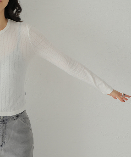 Oriens JOURNAL STANDARD（オリエンス ジャーナルスタンダード）の「【ROLLA’S/ローラス】 POINTELLE LS TOP（Tシャツ/カットソー・レディース・ホワイト・SMALL）」の8枚目の写真