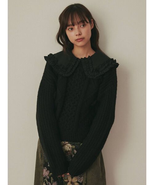 merry jenny 美品 アイボリー flowerケーブルニットジャケット ME2350EW11476_35_l.jpg